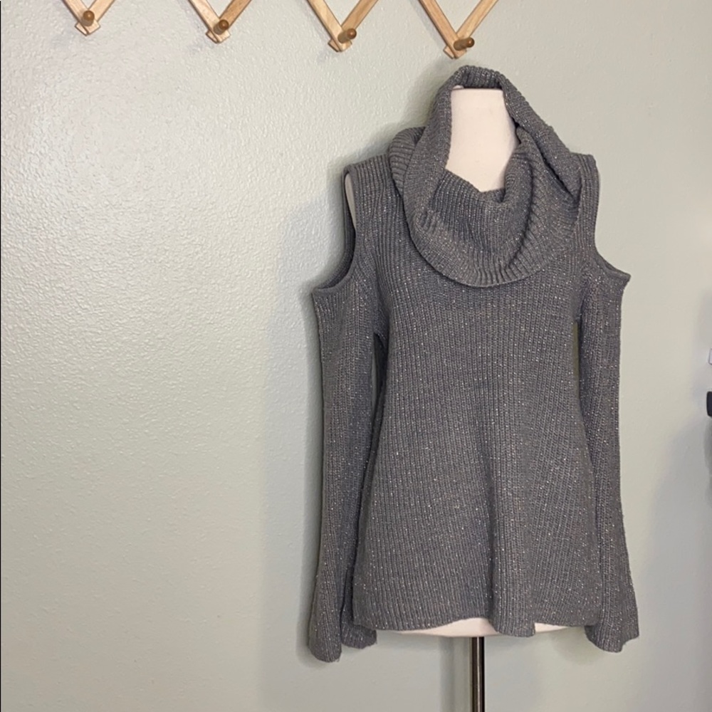 89th & Madison Open Shoulder Cowl Neck Sweater